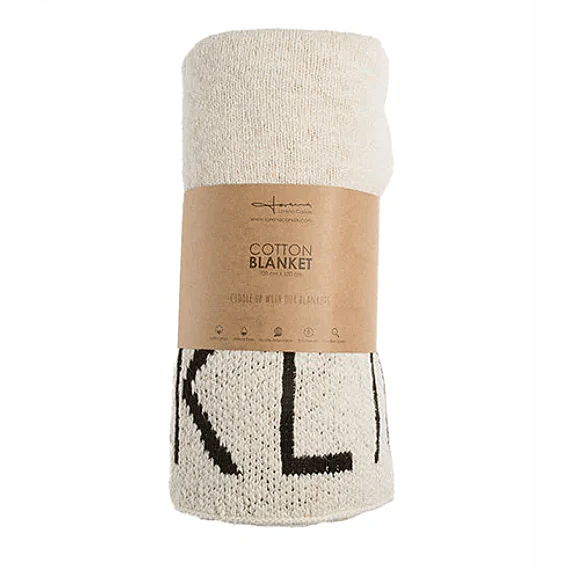 Knitted Baby Deken Abc Natural/Black - 100 x 120 cm - Image 5