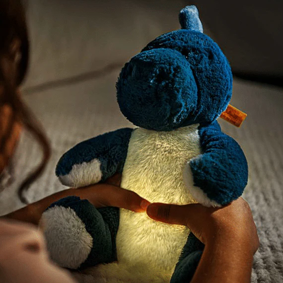 Knuffel Dino Met Lampje - Light At Night Spott Stegosaurus Light Blue - 28 cm - Image 2