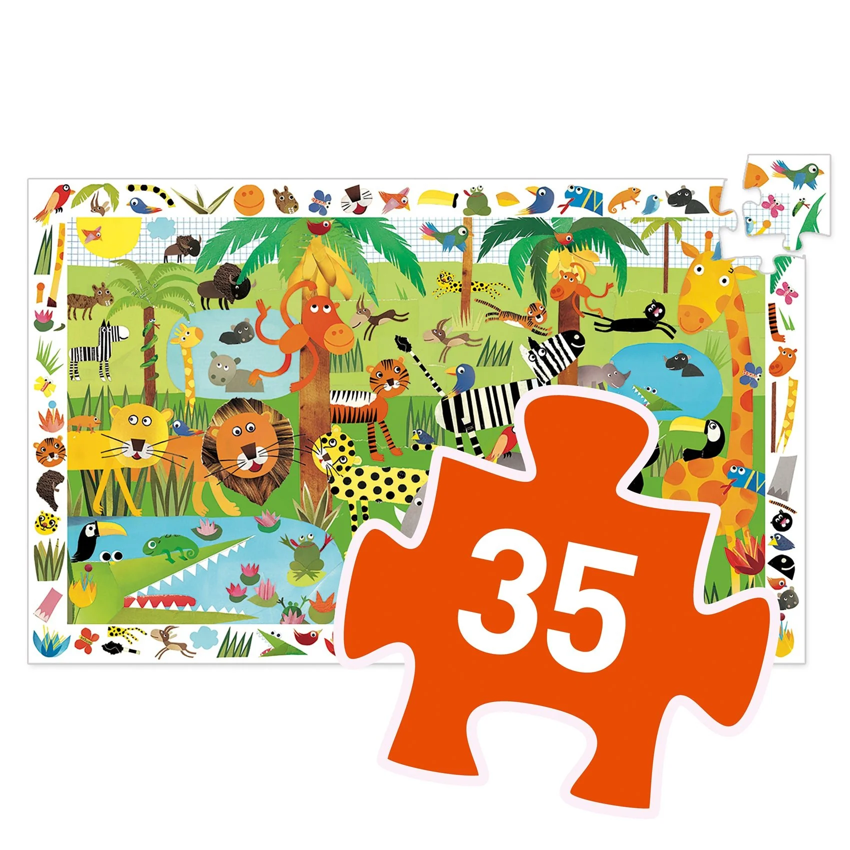 Observatiepuzzel De jungle - 35 stukjes + poster - Image 5