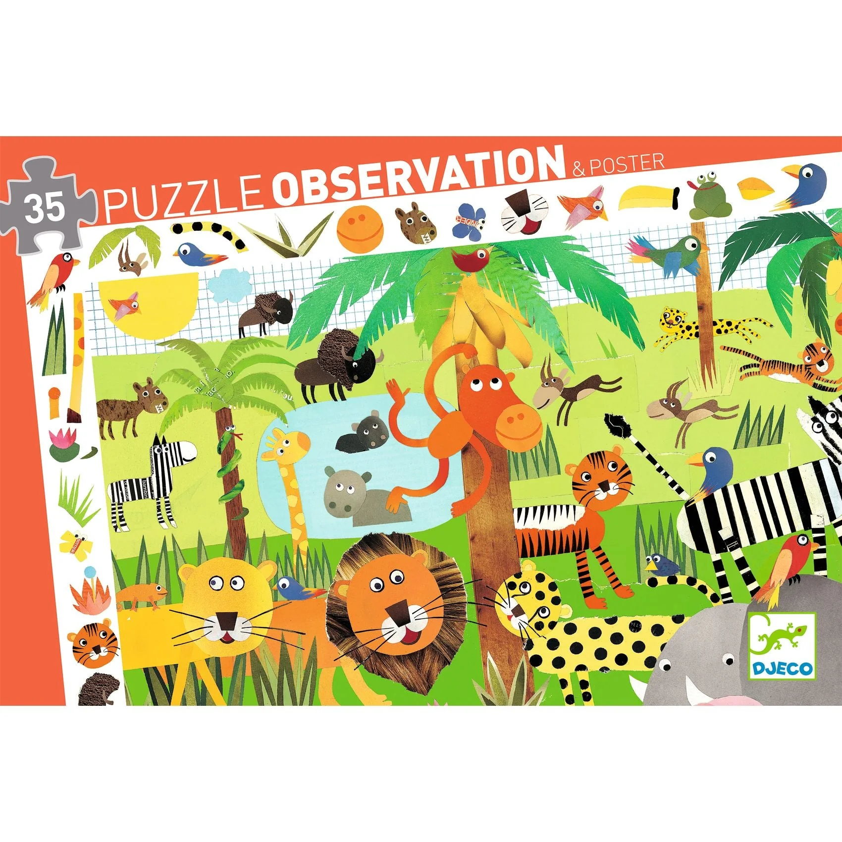 Observatiepuzzel De jungle - 35 stukjes + poster - Image 7
