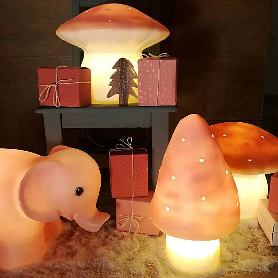 Lamp Small Mushroom Vintage Pink - 15 x 28 cm - Image 6