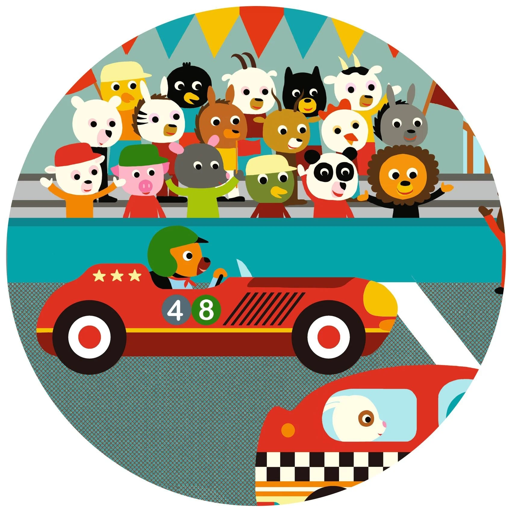 Puzzel in silhouetdoos Racewagen - 16 stukjes - Image 3