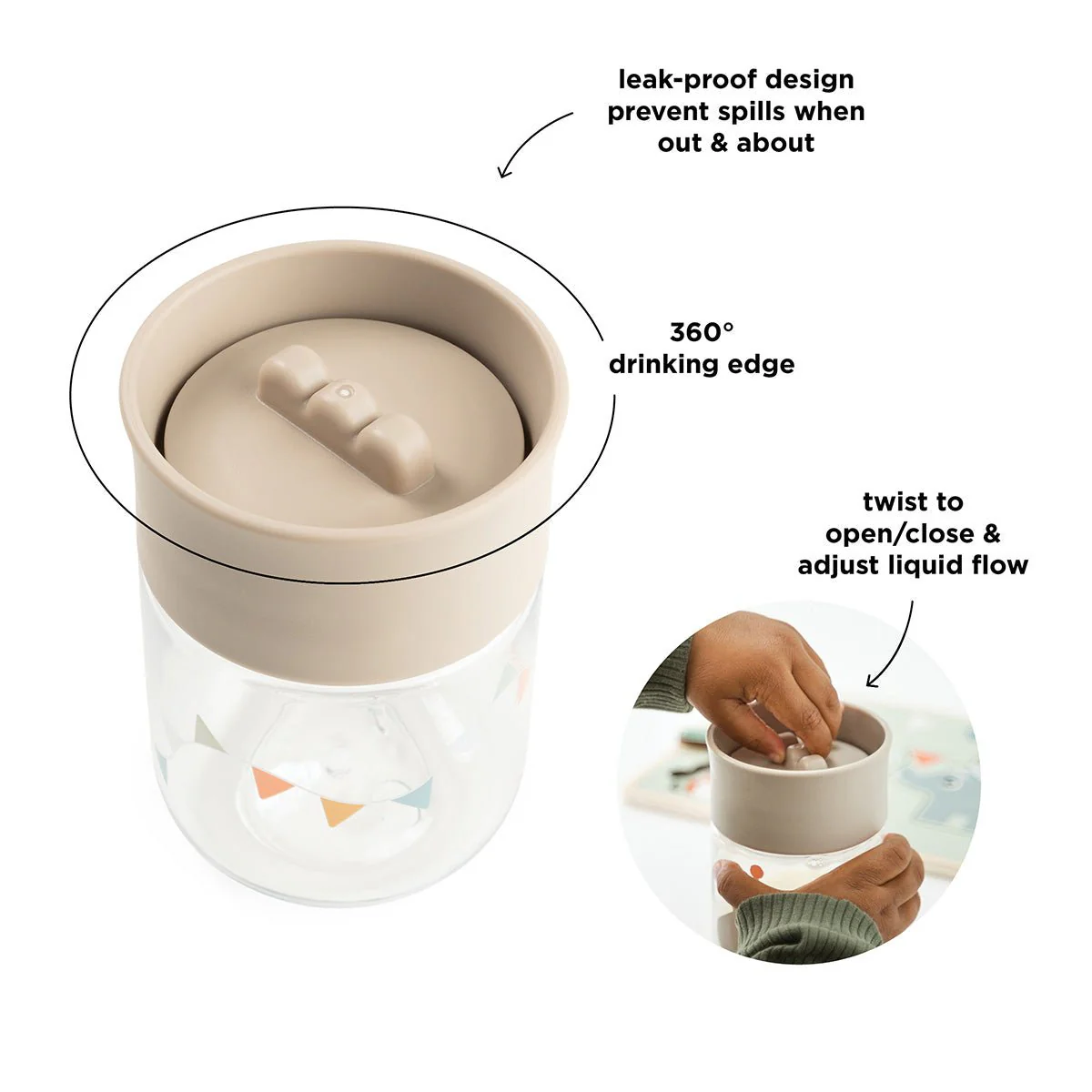 Drinkbeker Learning cup 360° Celebration Sand - Image 5