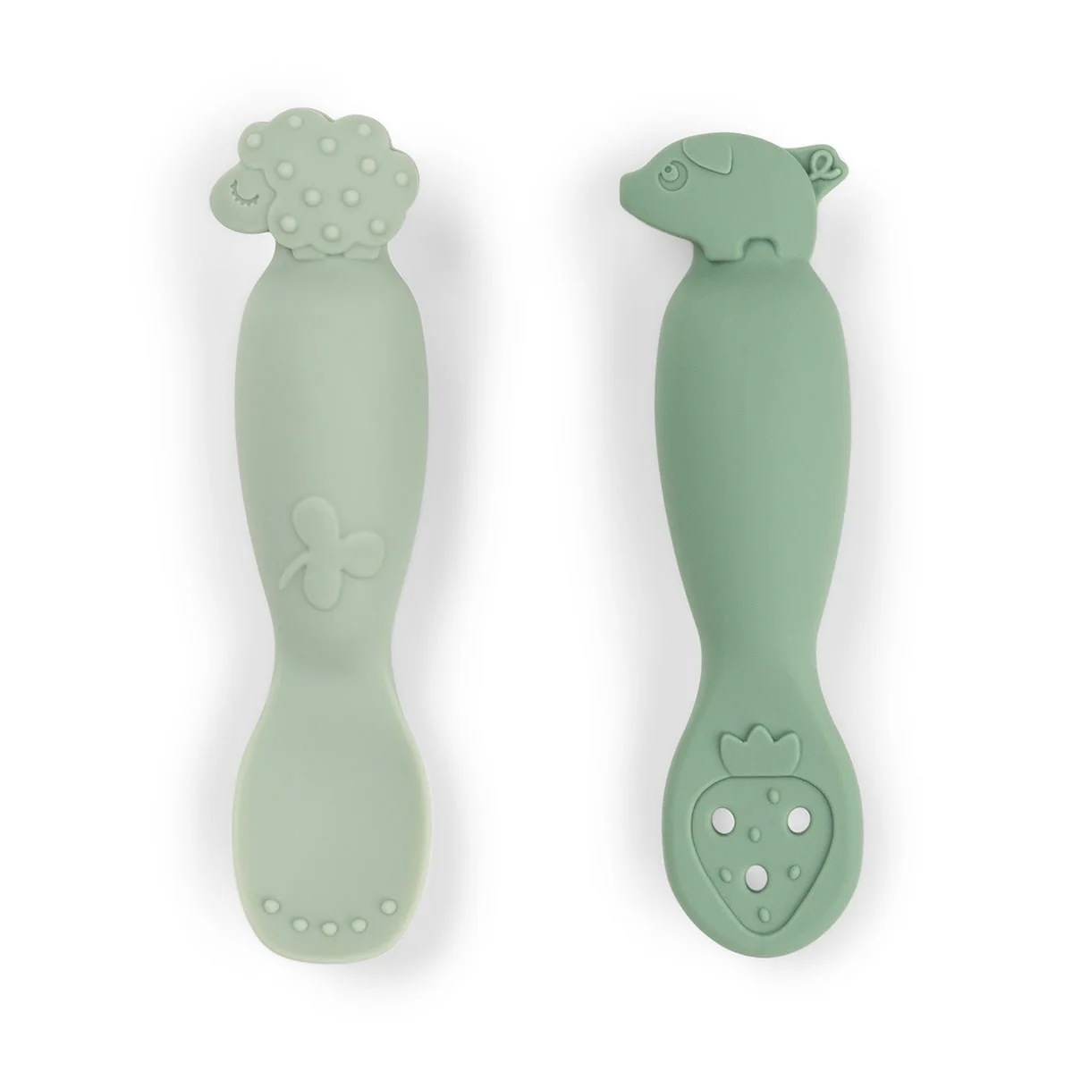 Learning spoon set Tiny farm Green