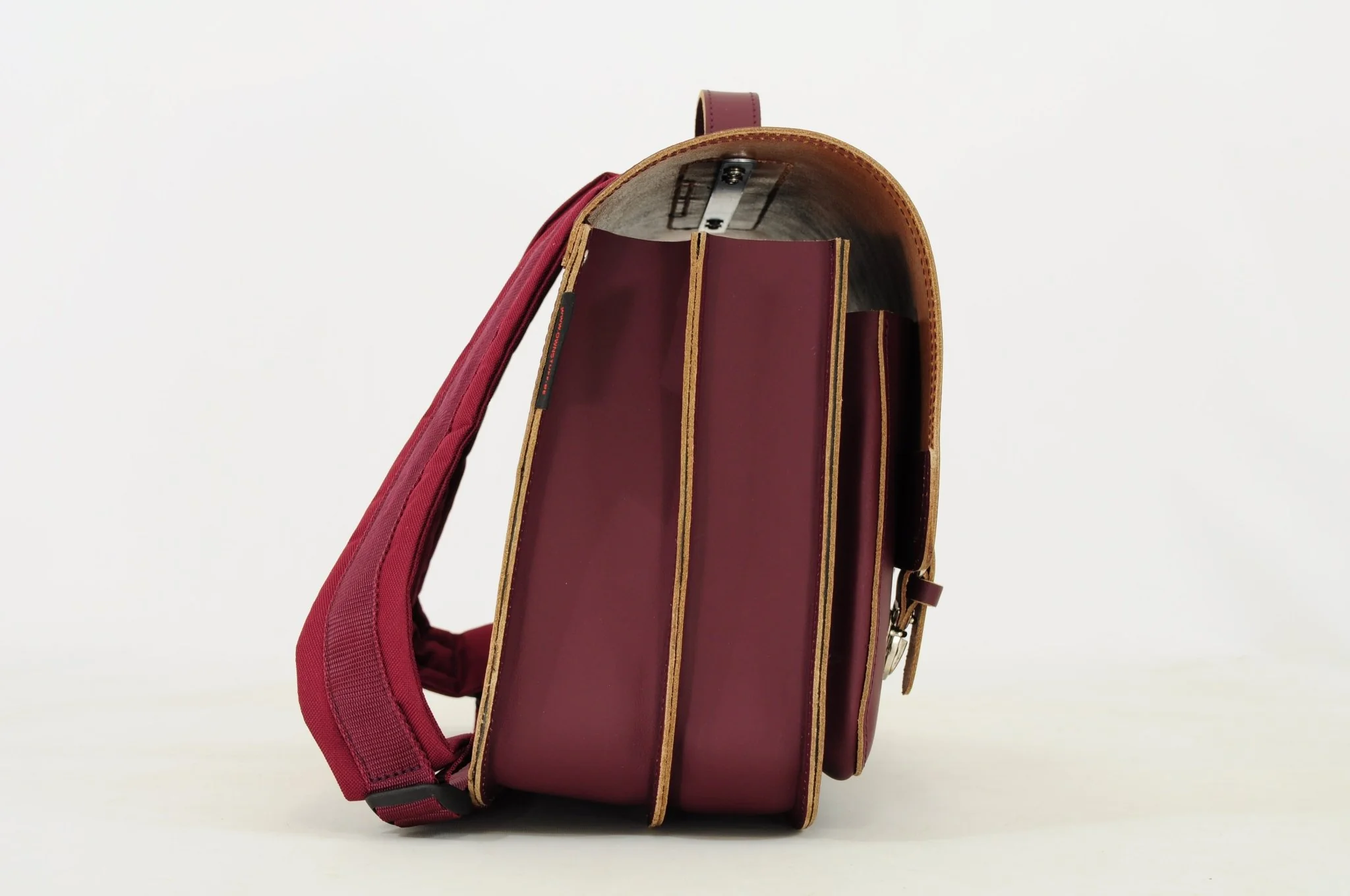 Lederen boekentas Classic Aubergine - Image 4