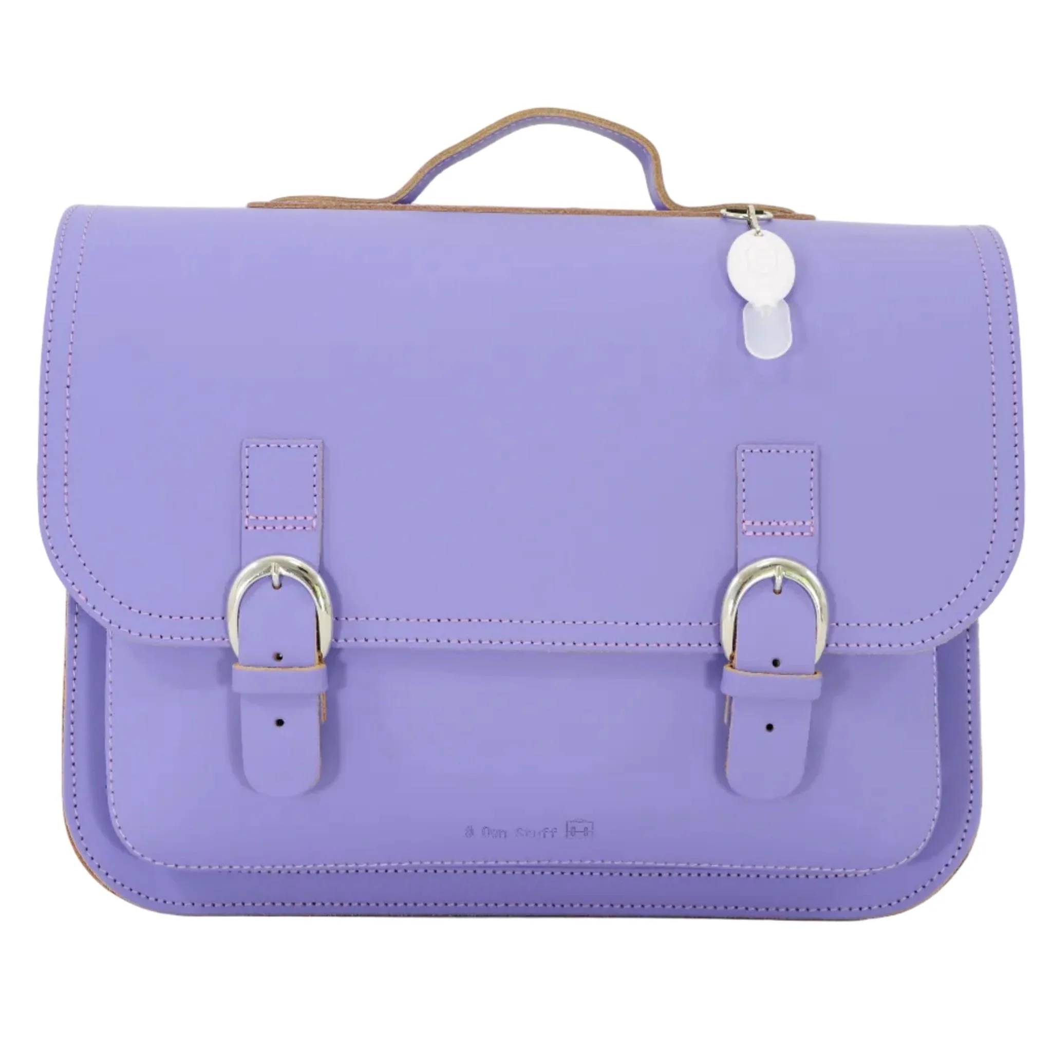 Lederen boekentas Classic Lila