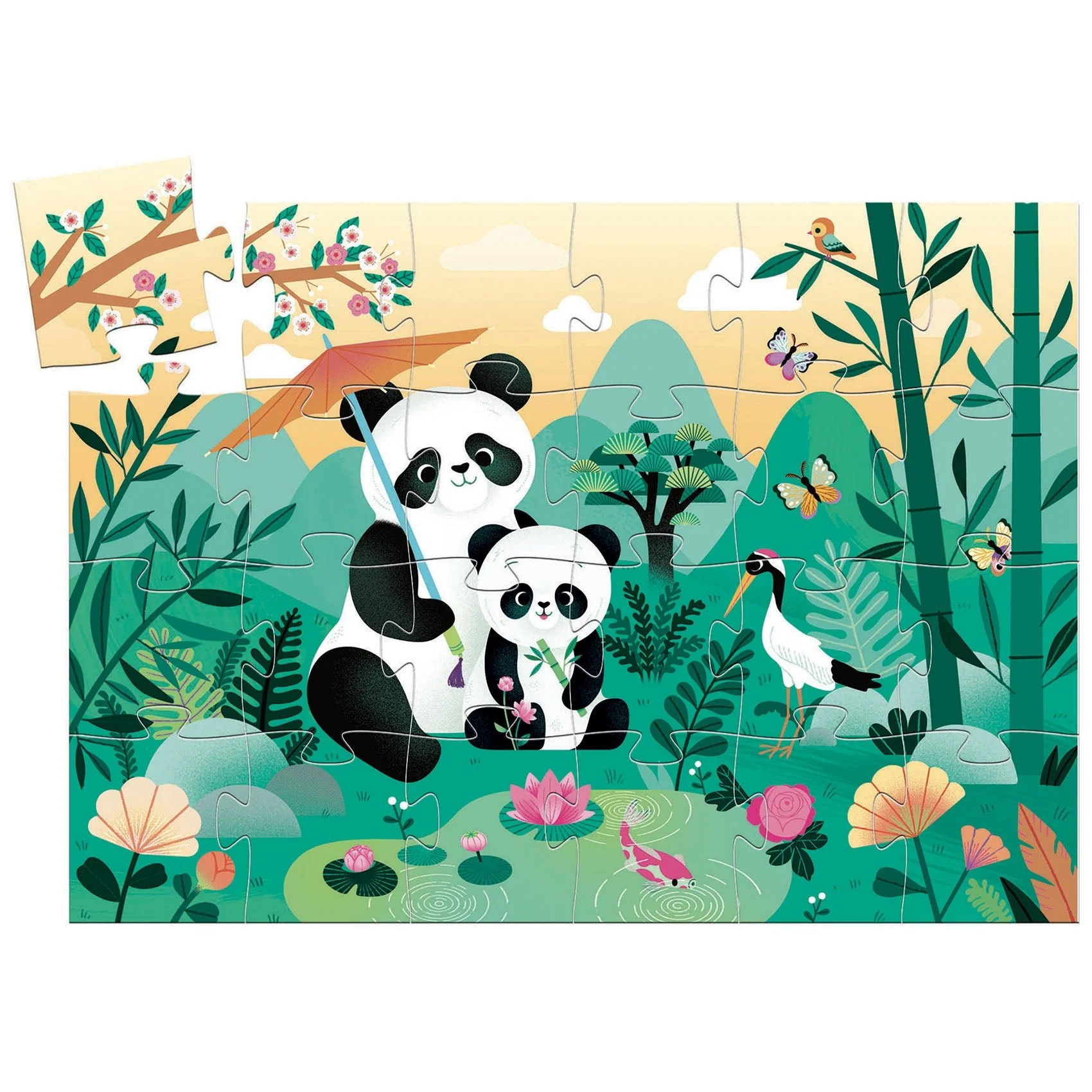 Puzzel in silhouetdoos Léo le panda - 24 stukjes - Image 3