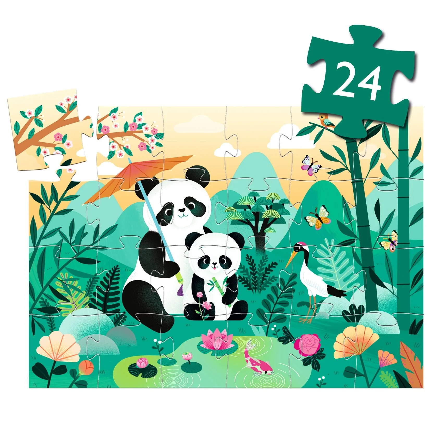 Puzzel in silhouetdoos Léo le panda - 24 stukjes - Image 4