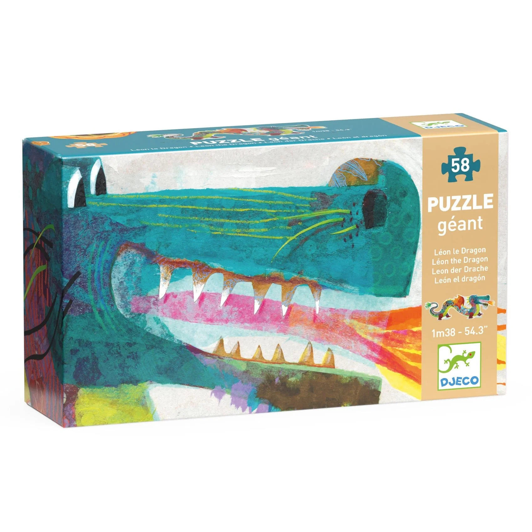 Maxi Legpuzzel Léon le dragon - 58 stukjes