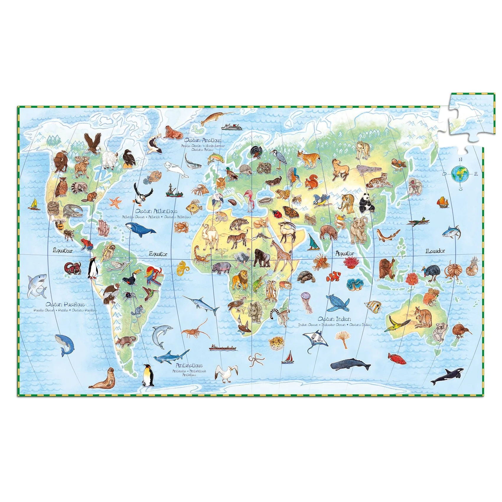 Observatiepuzzel De Dieren van de Wereld -  100 stukjes + boekje - Image 2