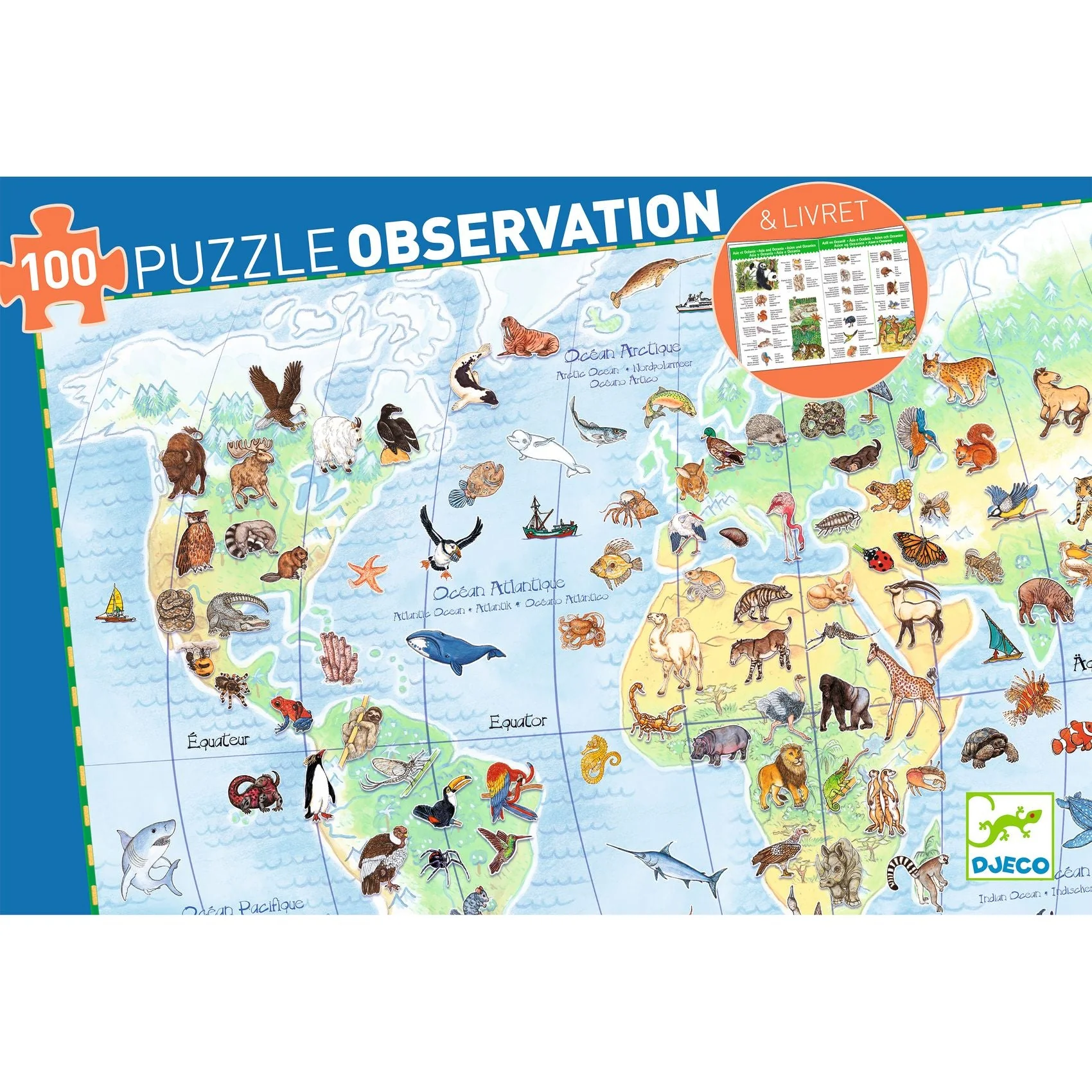 Observatiepuzzel De Dieren van de Wereld -  100 stukjes + boekje - Image 7