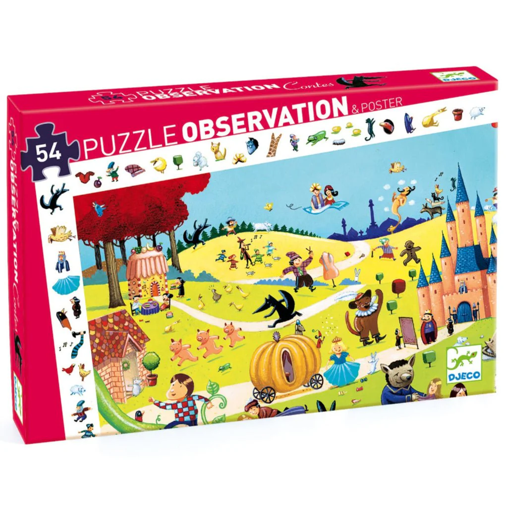 Observatiepuzzel De Sprookjes - 54 stukjes + poster