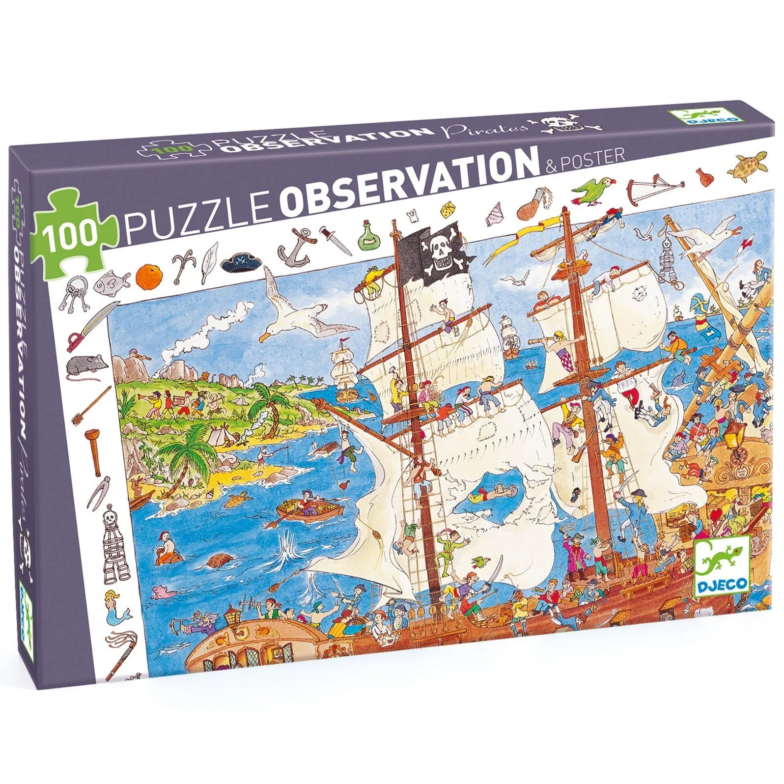 Observatiepuzzel De Piraten - 100 stukjes + poster