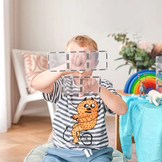 Magnetisch Bouwspeelgoed Clear Rectangle Pack | Set van 12 - Image 3