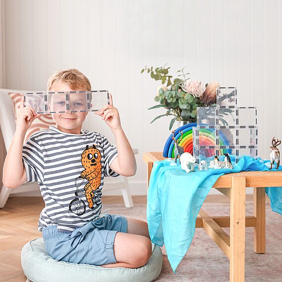 Magnetisch Bouwspeelgoed Clear Rectangle Pack | Set van 12 - Image 6