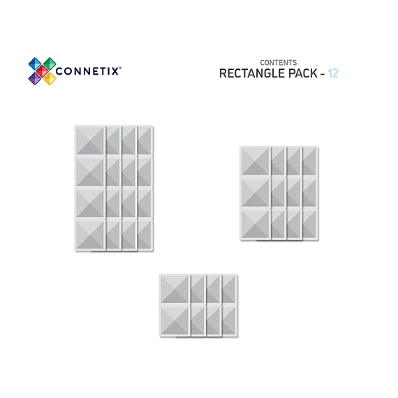 Magnetisch Bouwspeelgoed Clear Rectangle Pack | Set van 12 - Image 7