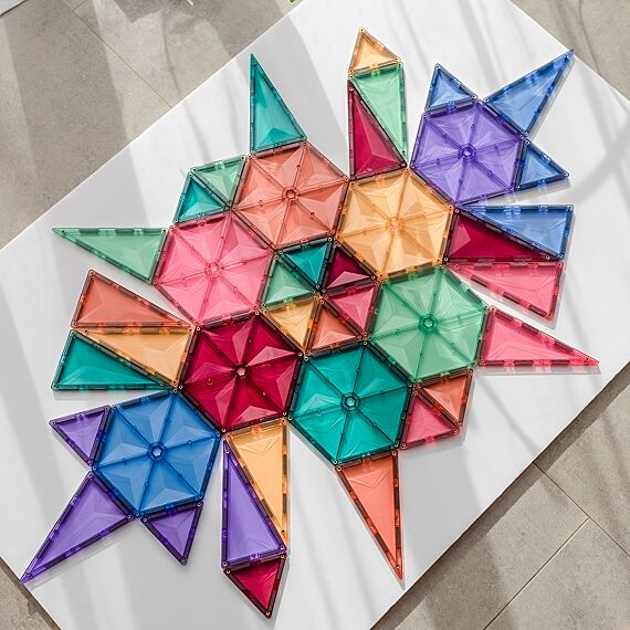 Magnetisch Bouwspeelgoed Pastel Geometry Pack | Set van 40 - Image 4