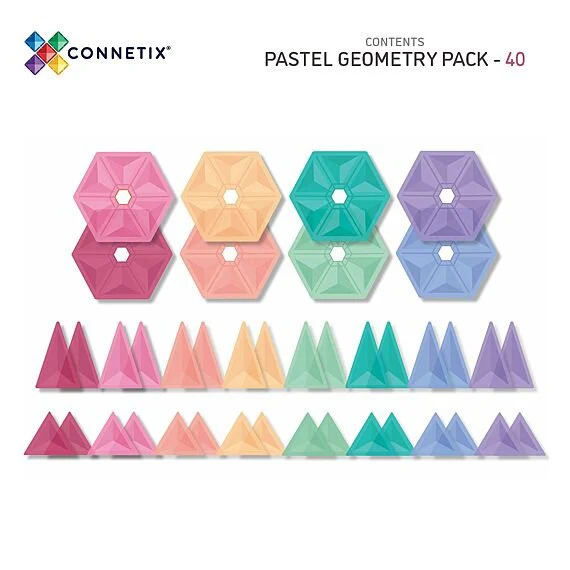 Magnetisch Bouwspeelgoed Pastel Geometry Pack | Set van 40 - Image 7