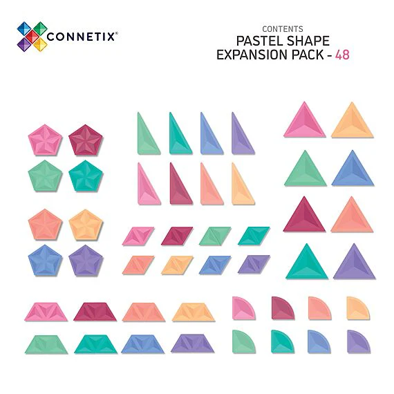 Magnetisch Bouwspeelgoed Pastel Shape Expansion Pack | Set van 48 - Image 12