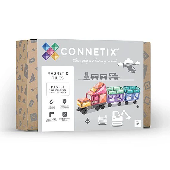 Magnetisch bouwspeelgoed Pastel Transport Pack | Set van 50 - Image 10