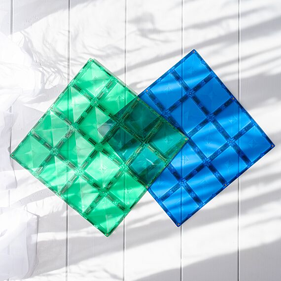 Magnetisch Bouwspeelgoed Rainbow Blue & Green Base Plate | Set van 2 - Image 8