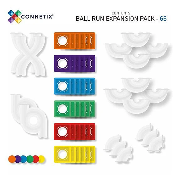Magnetisch Speelgoed Knikkerbaan Rainbow Ball Run Expansion Pack | Set van 66 - Image 8