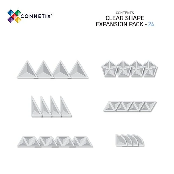 Magnetische bouwstenen Clear Shape Expansion Pack | Set van 24 - Image 9