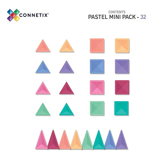 Magnetische bouwstenen Pastel Mini Pack | Set van 32 - Image 9