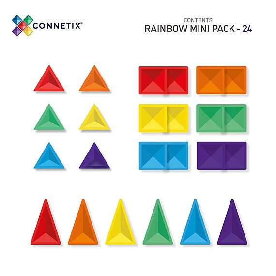 Magnetische bouwstenen Rainbow Mini Pack - set van 24 - Image 6