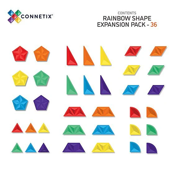 Magnetische bouwstenen Rainbow Shape Expansion Pack | Set van 36 - Image 8