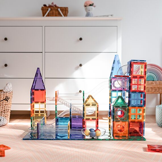 Magnetische Knikkerbaan Rainbow Ball Run Pack | Set van 92 - Image 2