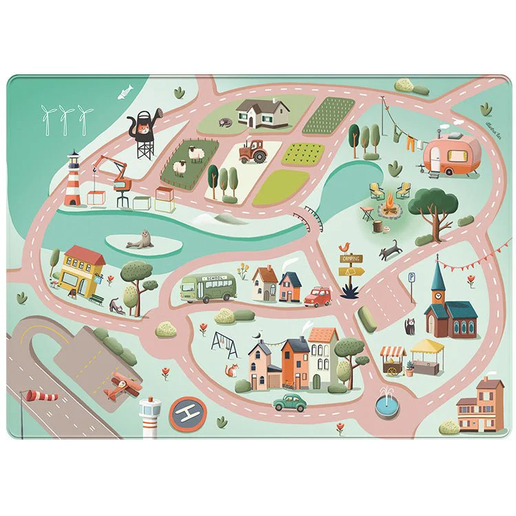 Speelmat met straten Roadtrip - 130 x 180 cm