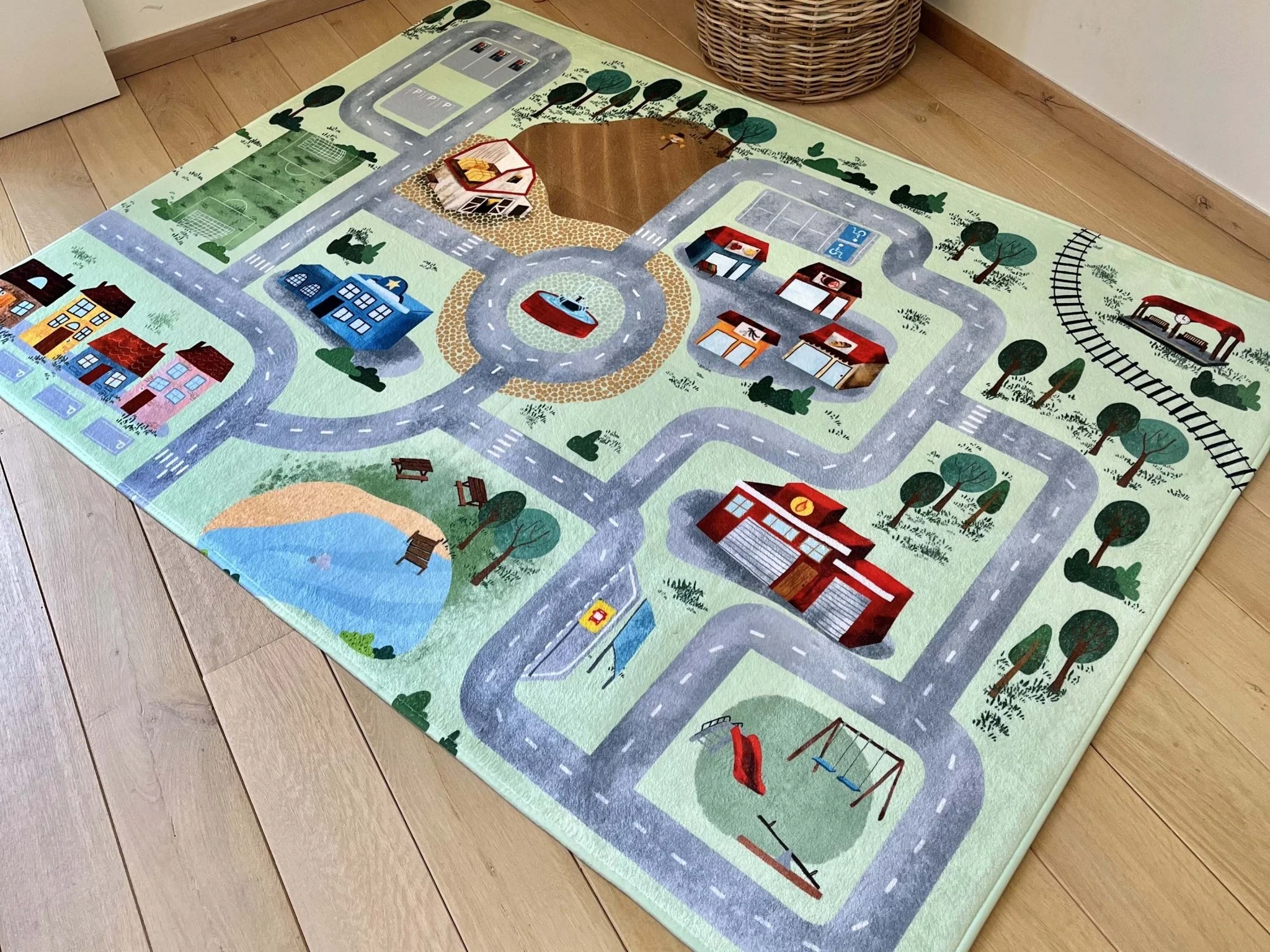 Speelmat met straten Village - 130 x 180 cm - Image 3