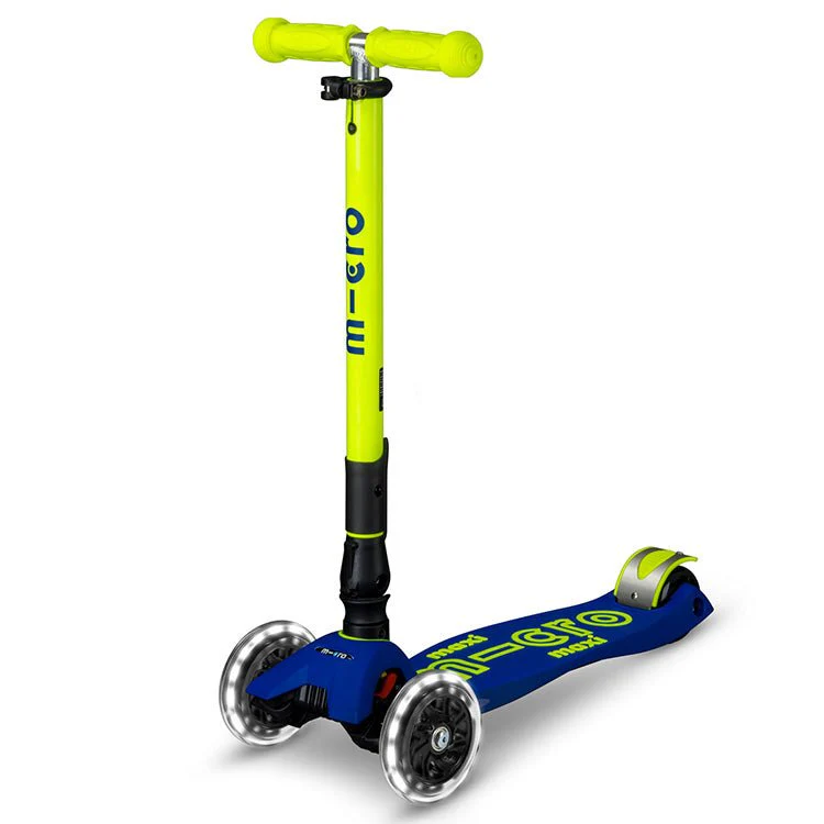 Inklapbare step Maxi Micro Foldable LED blauw geel Neon - 5 tot 12 jaar