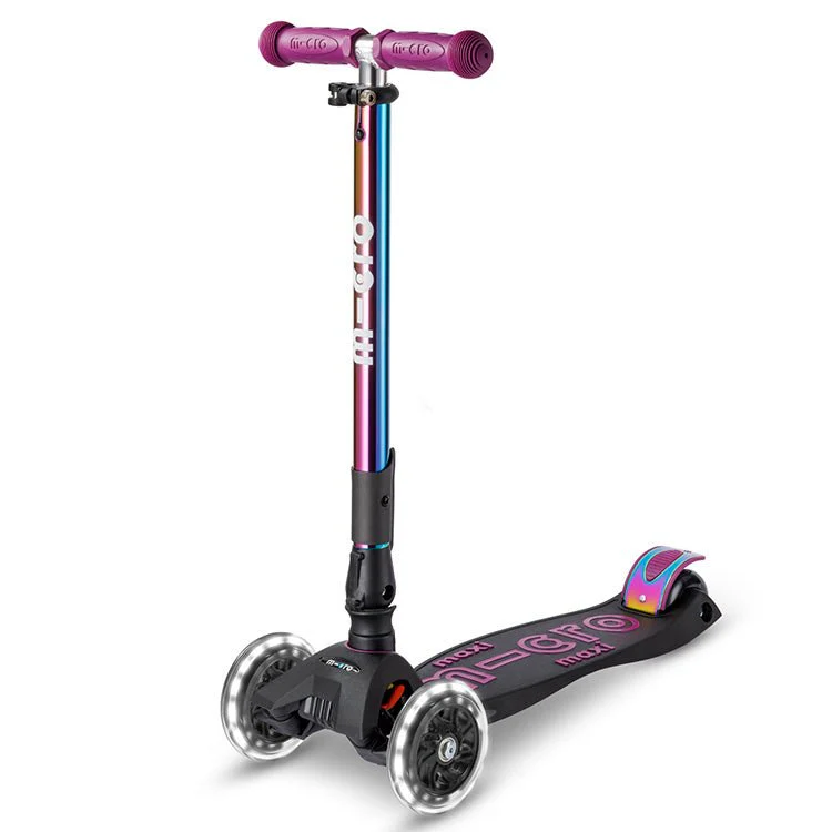 Step met 3 wielen Maxi Micro Foldable LED Neochrome paars - 5 tot 12 jaar