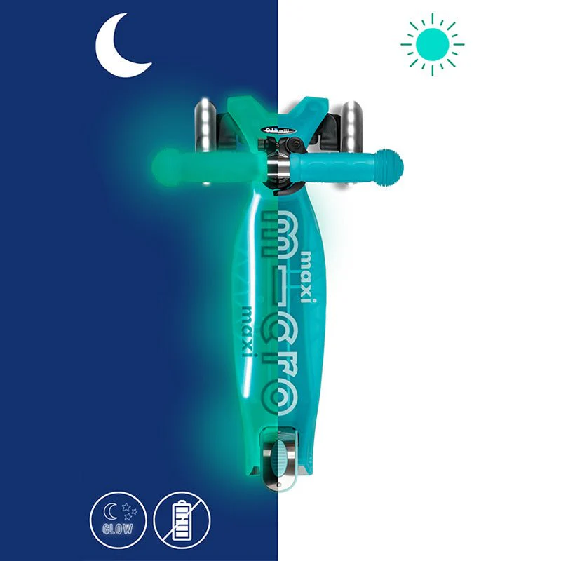 Maxi Micro scooter Deluxe Glow LED Plus Aqua Mint Step met 3 wielen - 5 tot 12 jaar - Image 2
