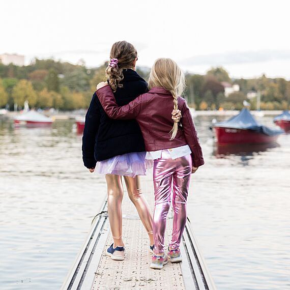 Metallic Pink Love Life Leggings - Image 3