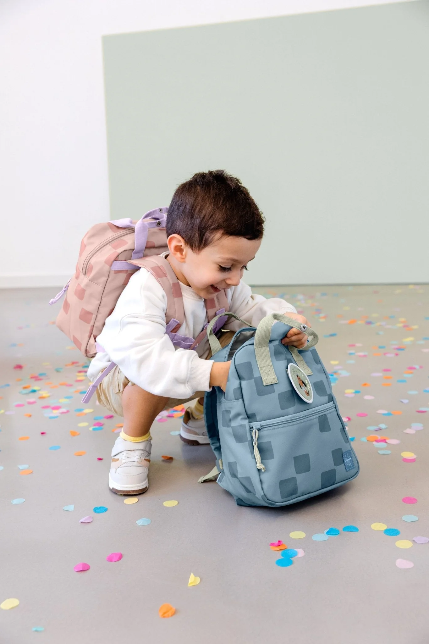 Rugzak Mini Square Backpack Pattern Party blue - Image 4