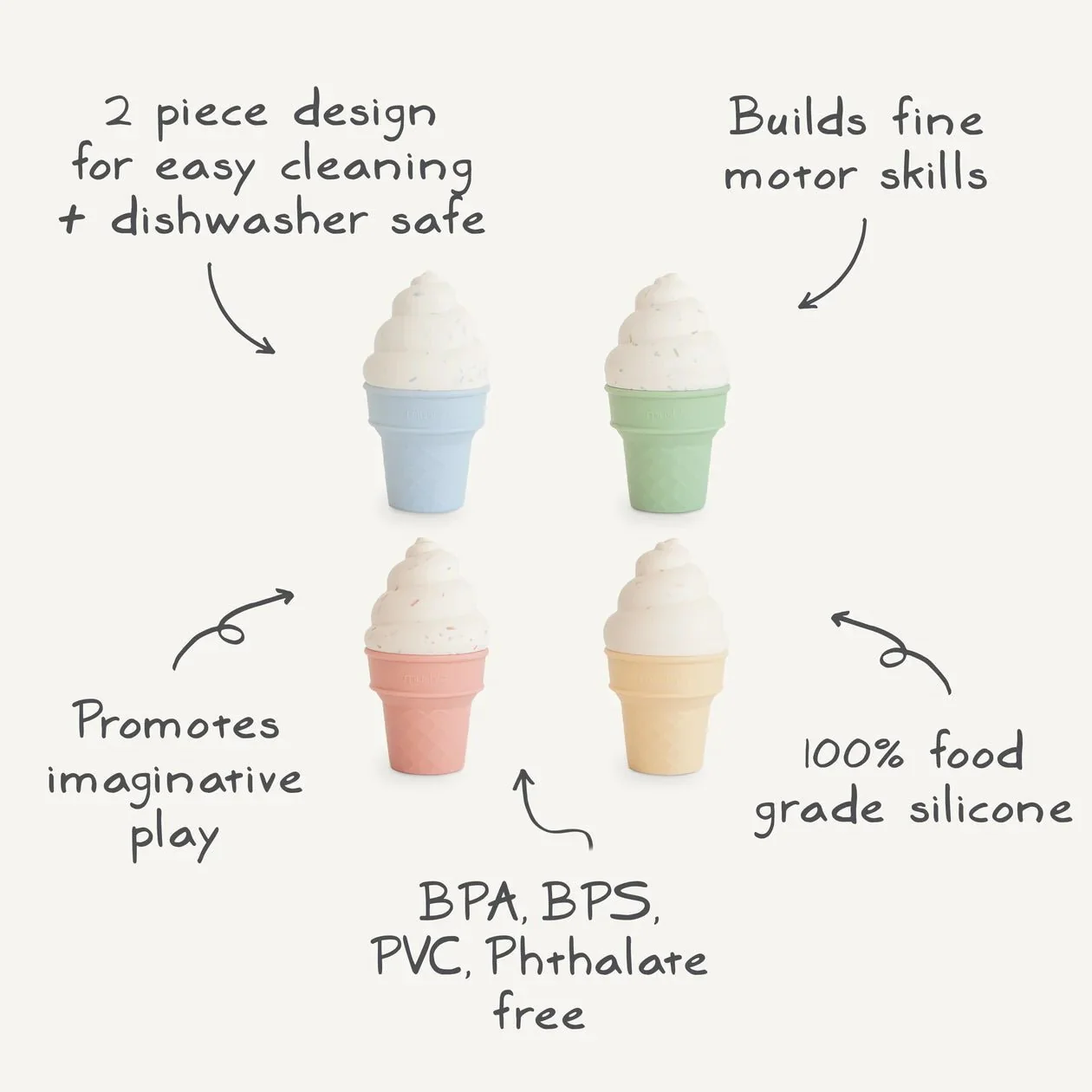Mix and Match Ice Cream Toy - set van 4 - Image 3
