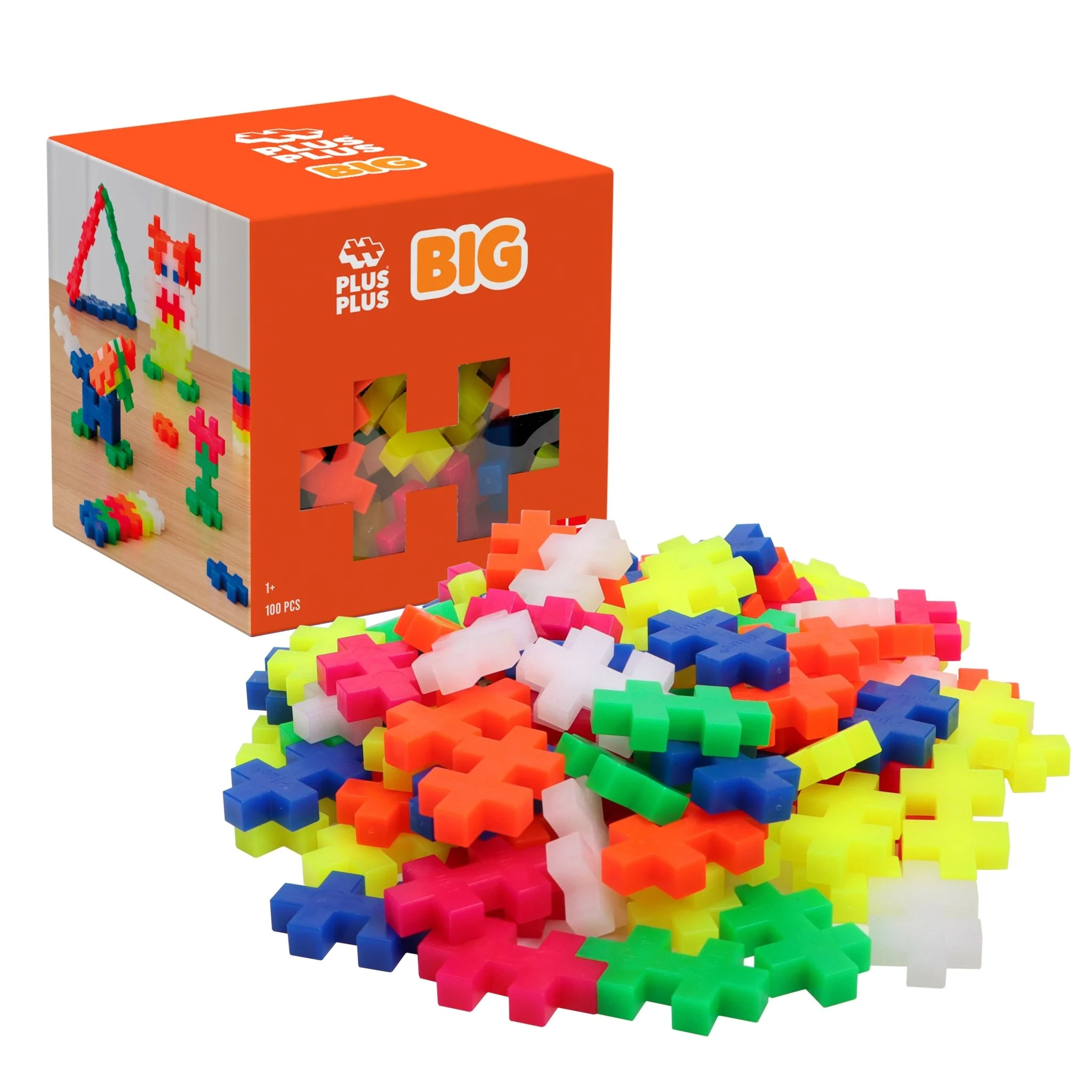 Bouwstenen Plus-Plus BIG Neon - 100 stuks