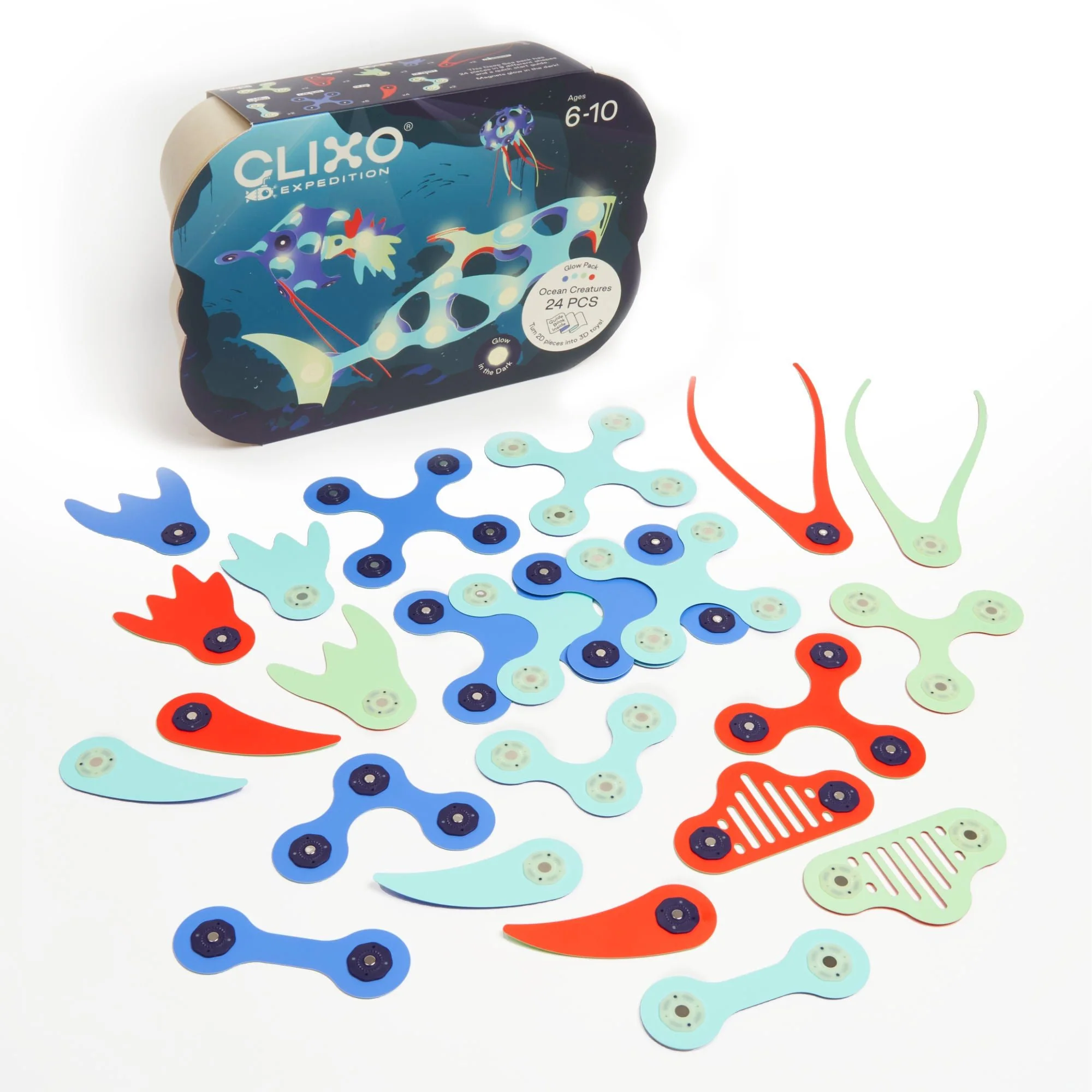 Magnetisch bouwspeelgoed Ocean Creatures - set van 24 onderdelen - Image 4