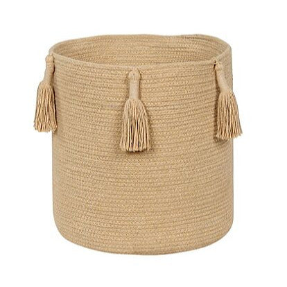 Opbergmand Met Tassels Woody Honey - 30 cm