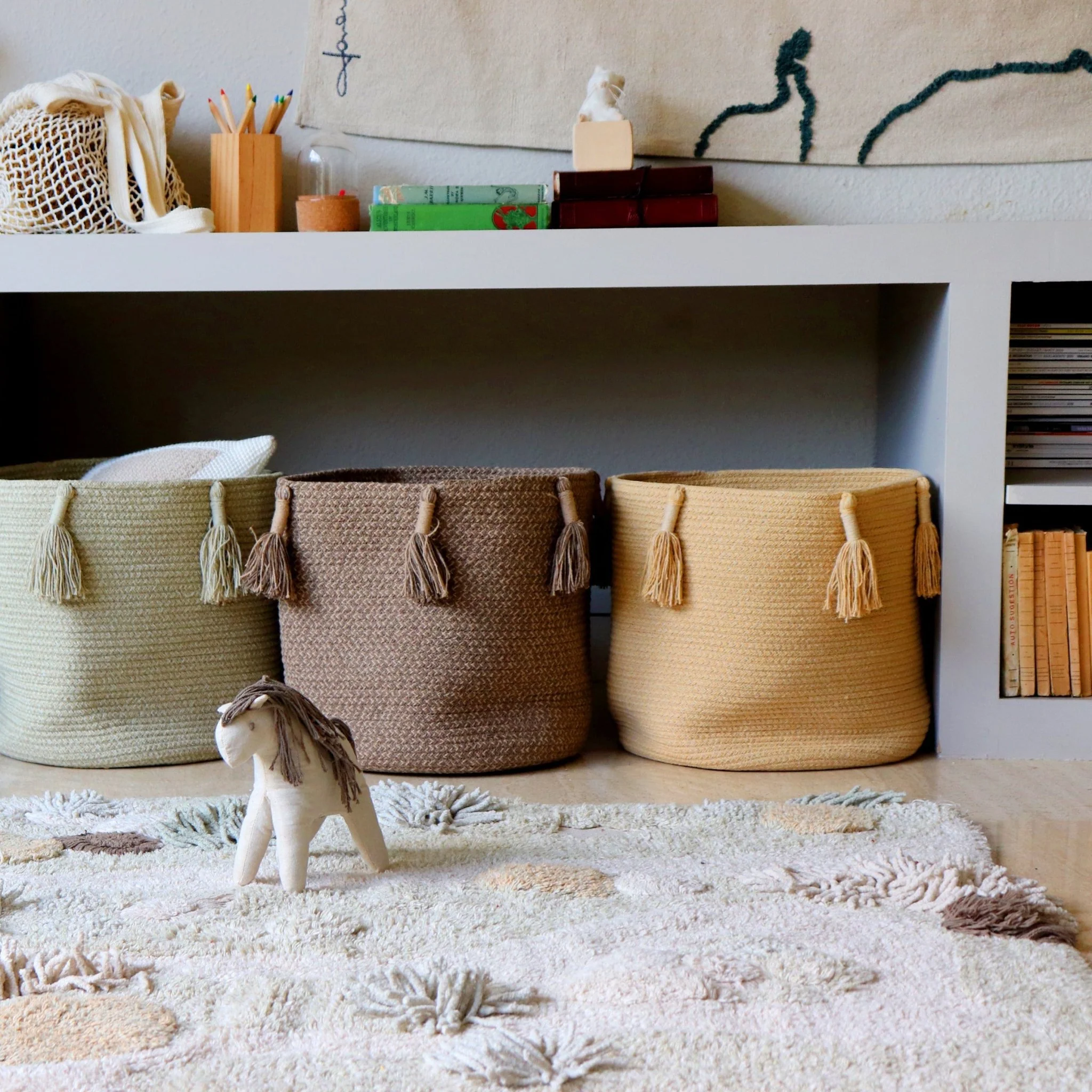 Opbergmand Met Tassels Woody Honey - 30 cm - Image 2