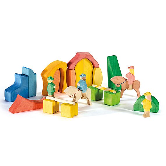 Ostheimer Houten Blokkenset | Rainbow Rider Farm Set - Image 3