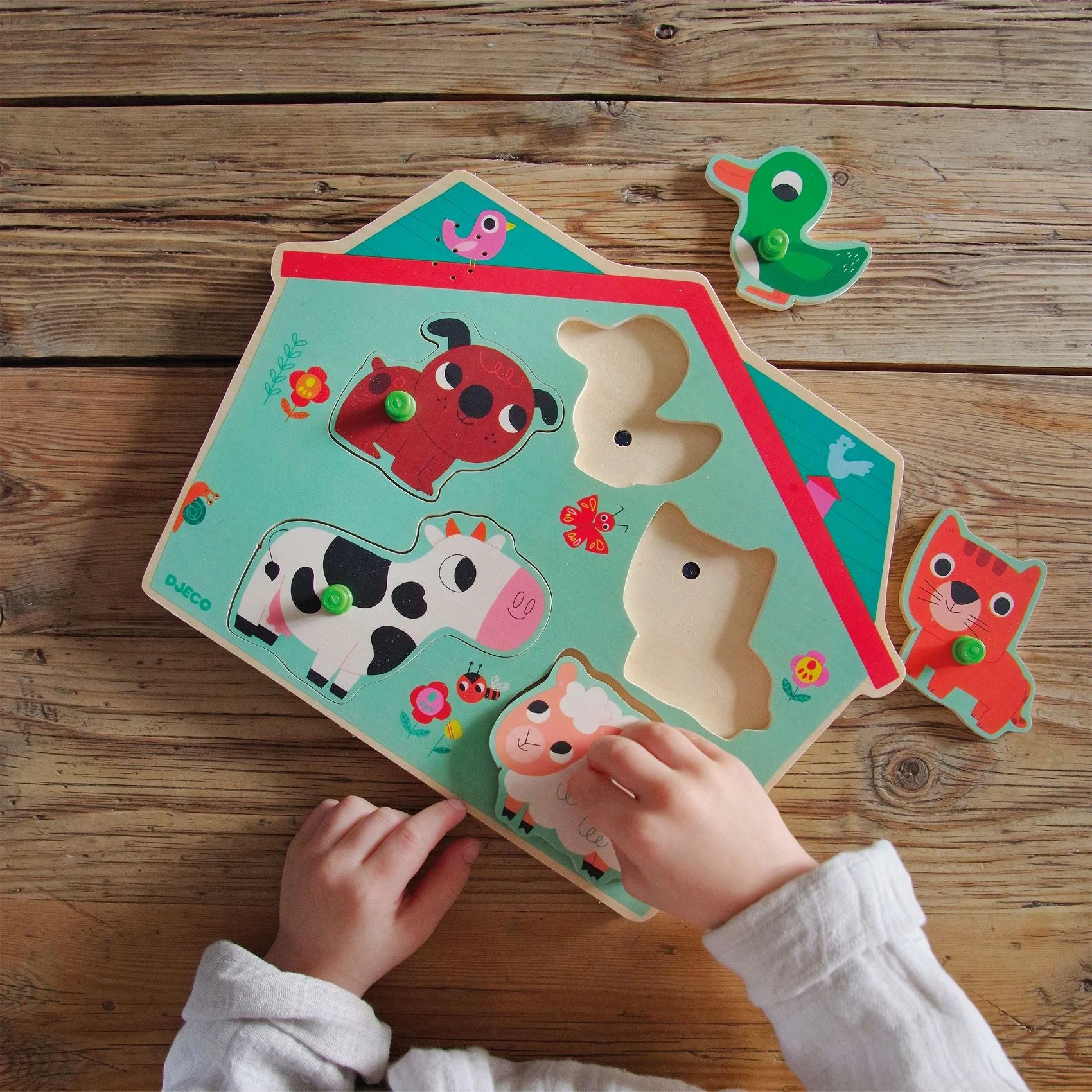 Houten inlegpuzzel met geluid - Ouaf Woof - Image 2