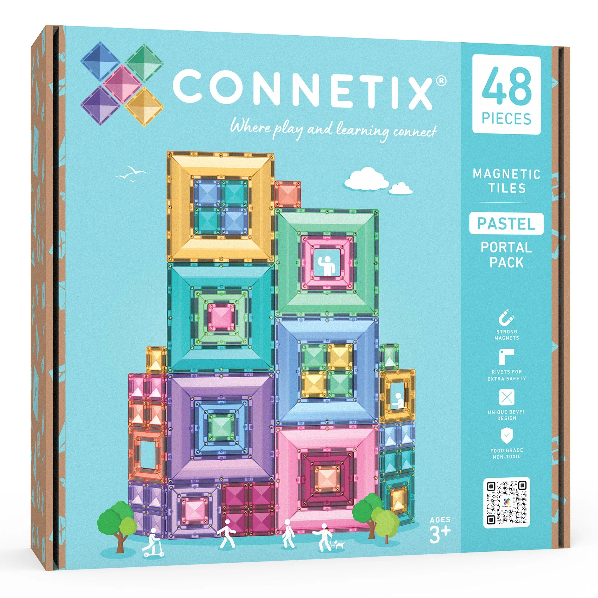 Magnetisch bouwspeelgoed Pastel Portal Pack - set van 48