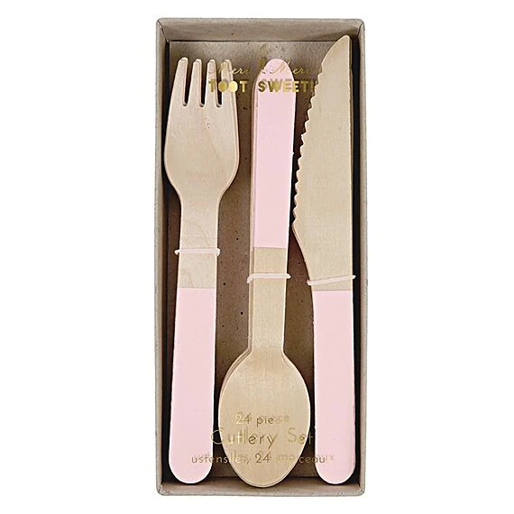Pink Wooden Cutlery
