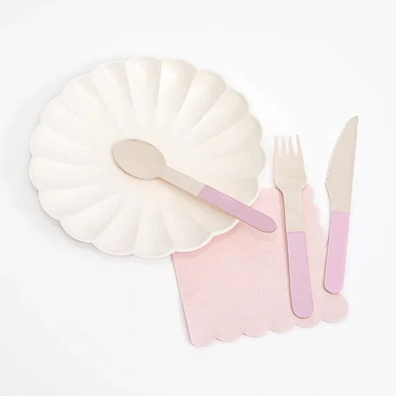 Pink Wooden Cutlery - Image 3