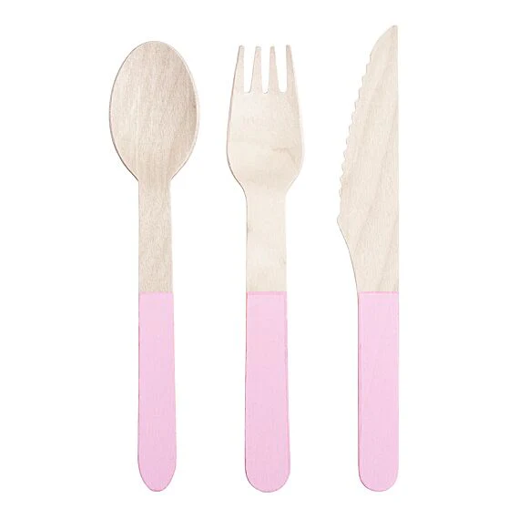 Pink Wooden Cutlery - Image 4