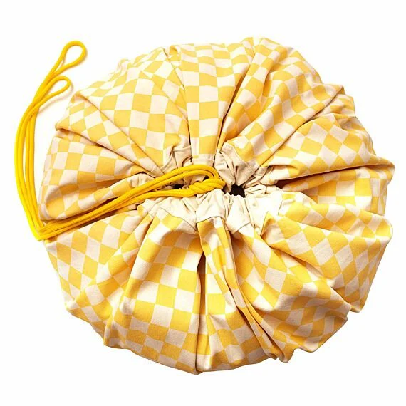 Play&Go 2 In 1 Opbergzak En Speelmat - Vichy Yellow - Image 2